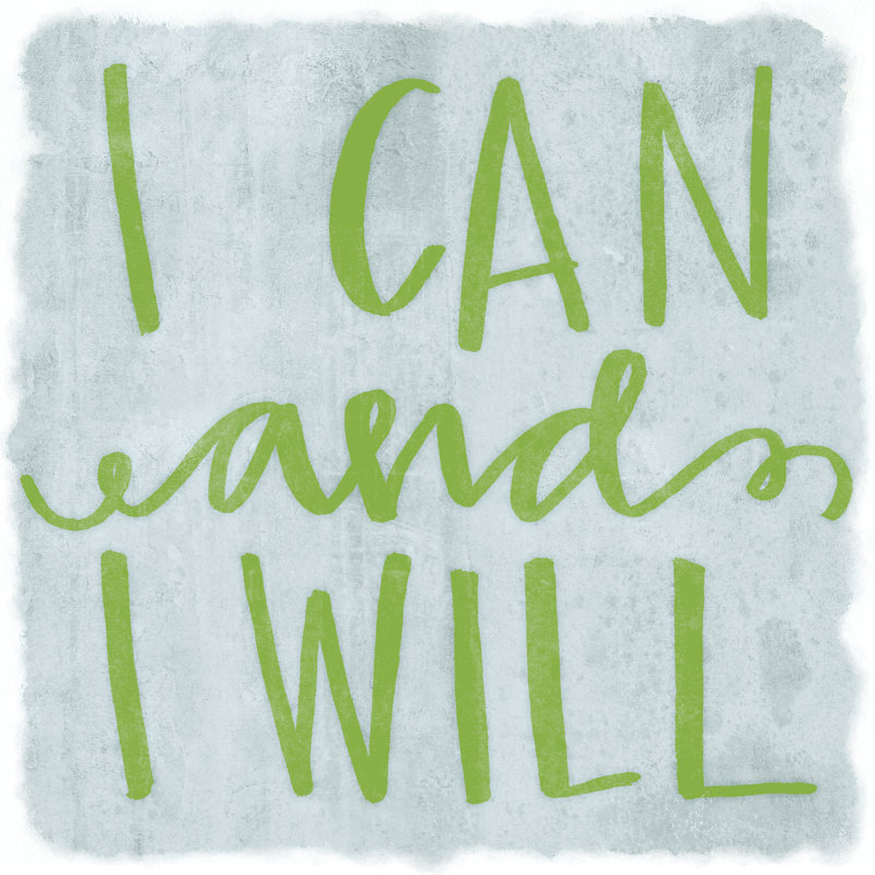 Can And Will Green - Wrapped Canvas Print, 76cm H x 76cm W x 3.8cm D