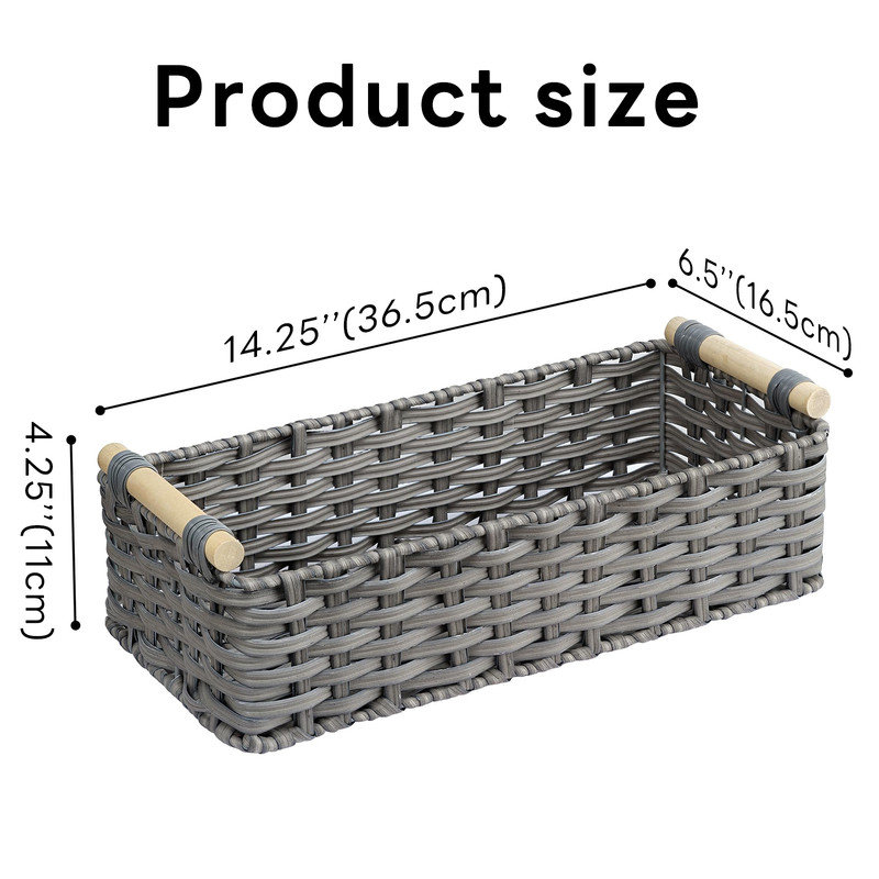 Paniers en osier pour tablettes et rangement, panier décoratif avec poignées, rangement pour papier hygiénique, bougies, serviettes, lotions