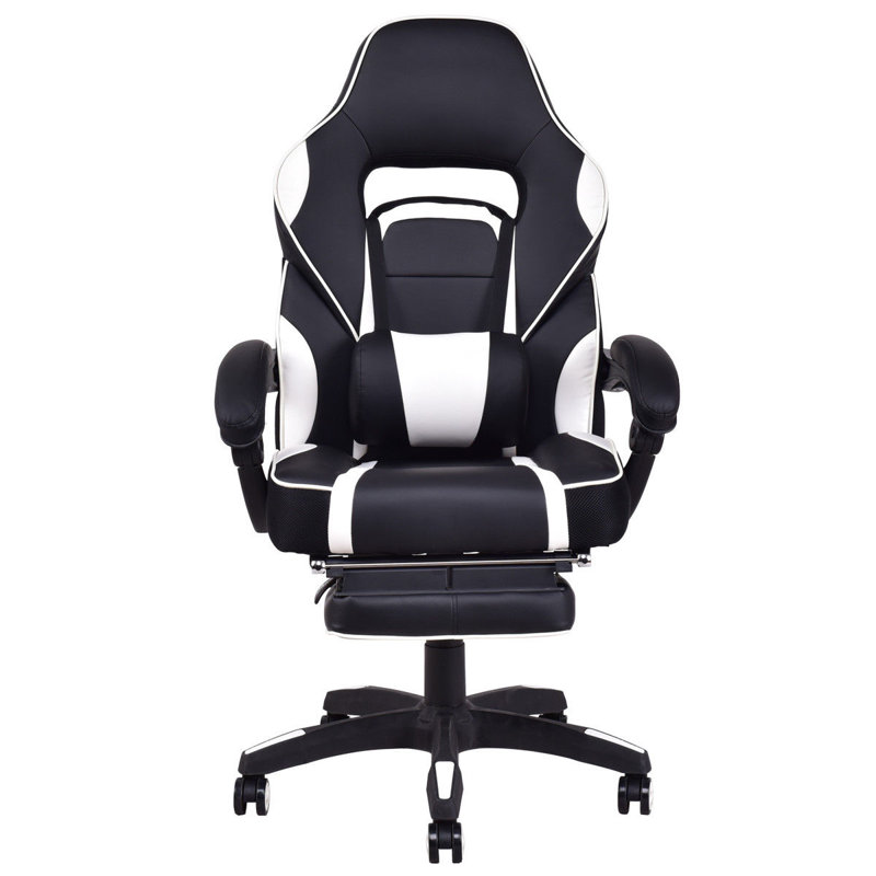 Fauteuil de jeu pc & racing Euclid, Noir / Blanc