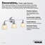 Devonshire 3 Light Indoor Bathroom Vanity Light Fixture, Position Facing Up or Down, UL Listed-1368673128