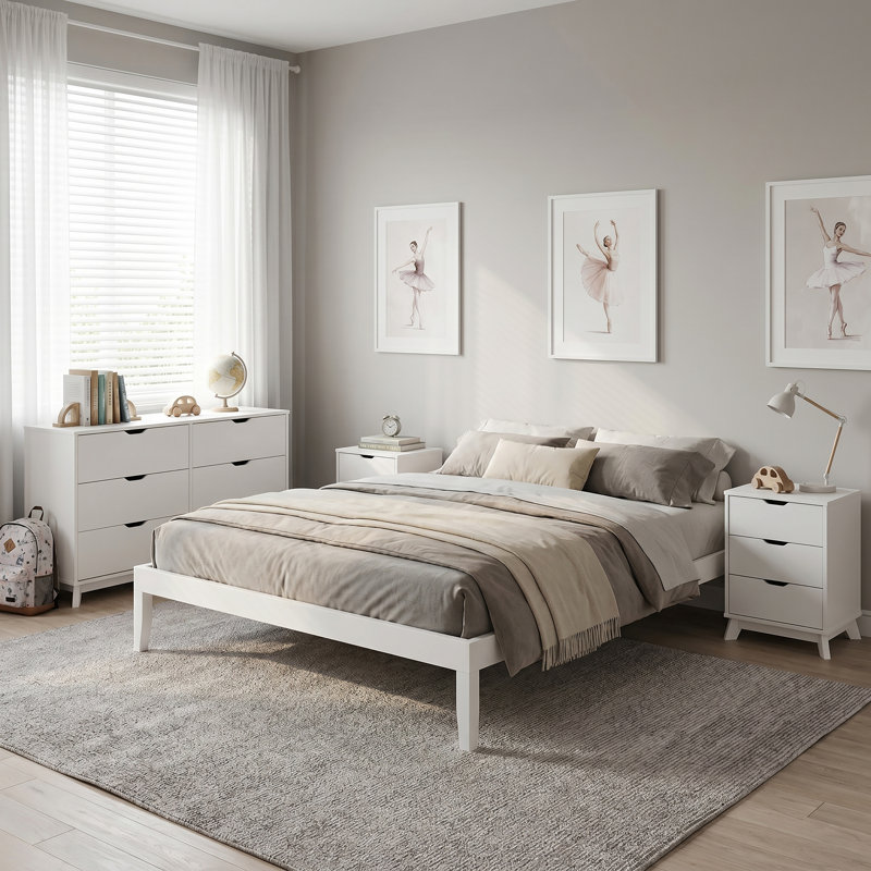 Marialana 4 Piece Bedroom Set, White, King