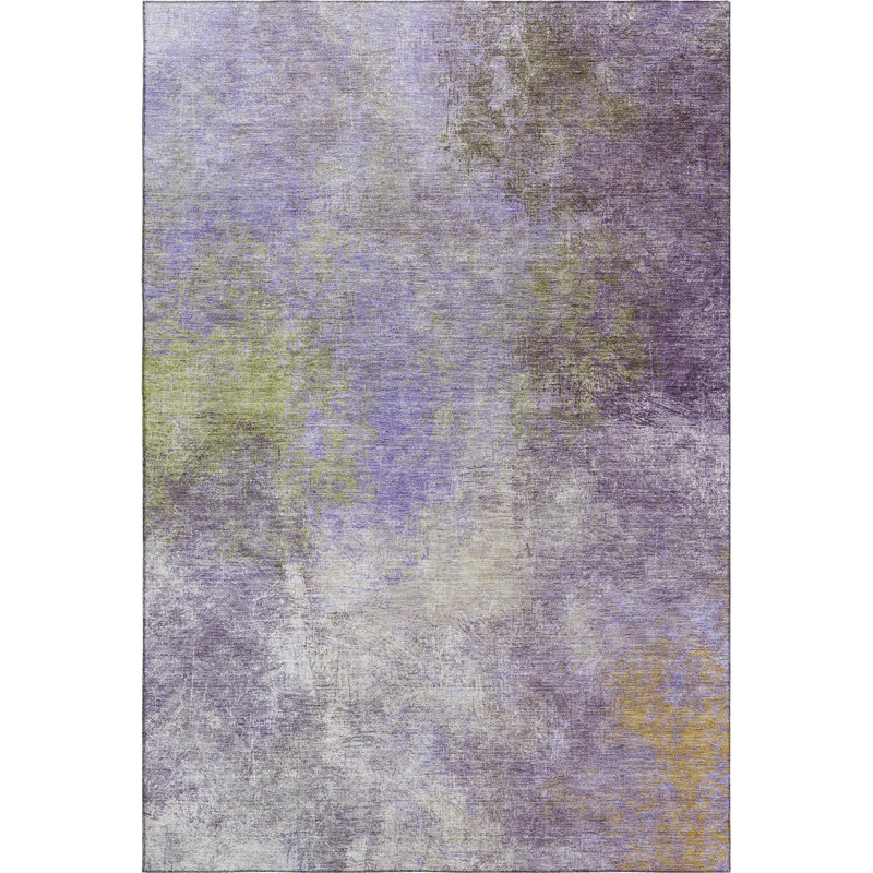 Premium Machine Washable Ariel Abstract Rug, Rectangle 9' x 12'