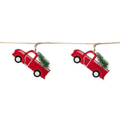 Red Wooden Truck Garland - 72In