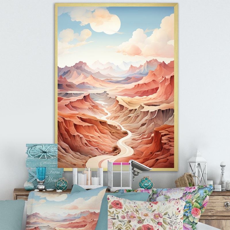 Desert Dreams Canyon Drift sur toile, Cadre doré simple, H 44 po x l 34 po x P 1,5 po