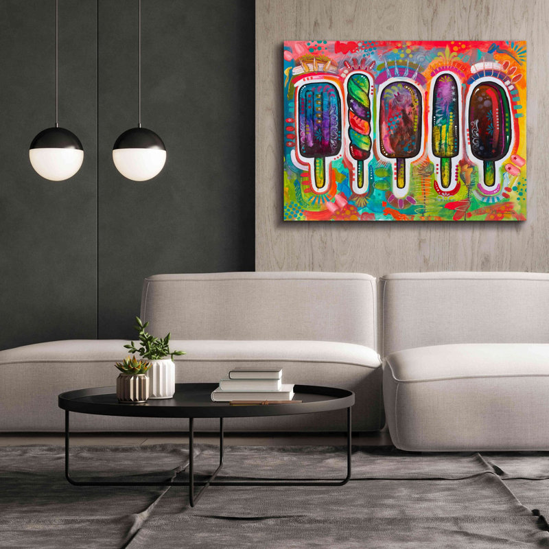«Ice Pops 1» par Dean Russo, art mural sur toile, H 40 po x l 54 po x P 1,5 po