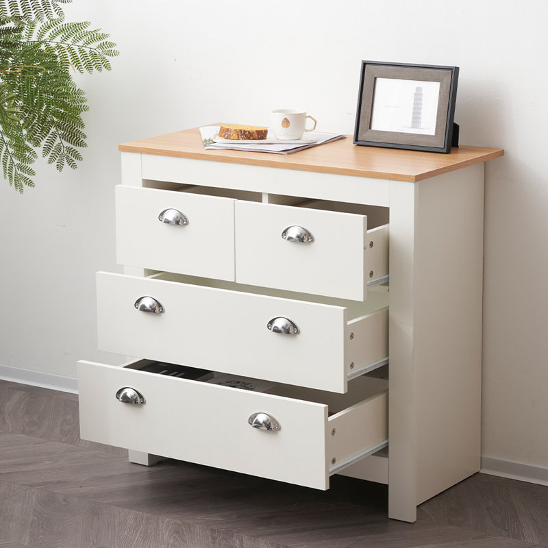 Amarelis 79cm W Chest of Drawers, White/Oak