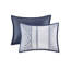 Édredon de luxe très grand bleu marine - 7 pièces avec literie en microfibre douce et coussins décoratifs-121299474-121299473