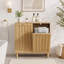 Armoire à linge inclinée autoportante pour salle de bain avec panier intérieur amovible