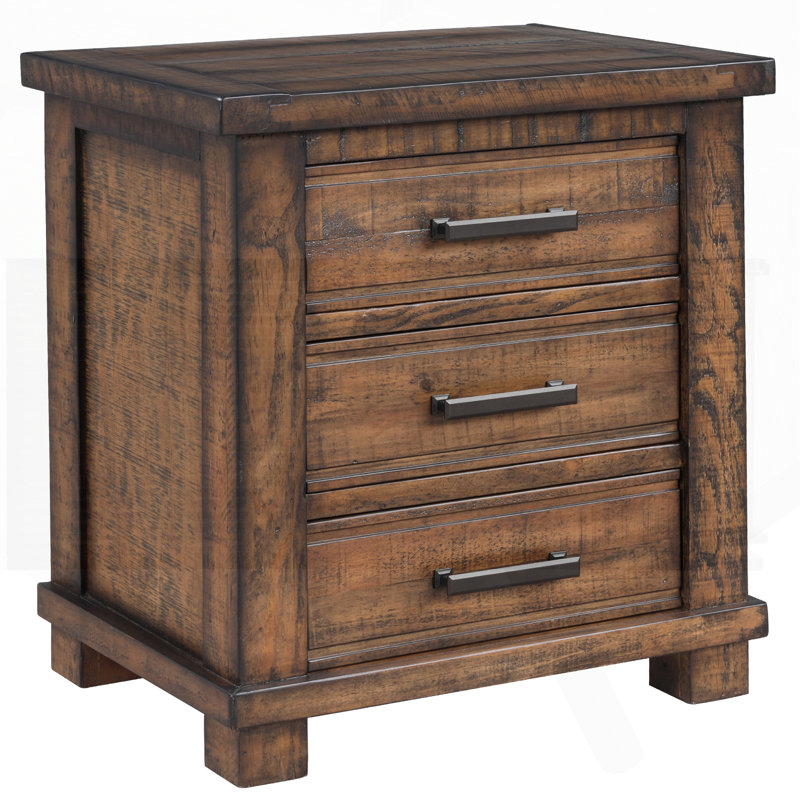 Table de chevet rustique en bois massif