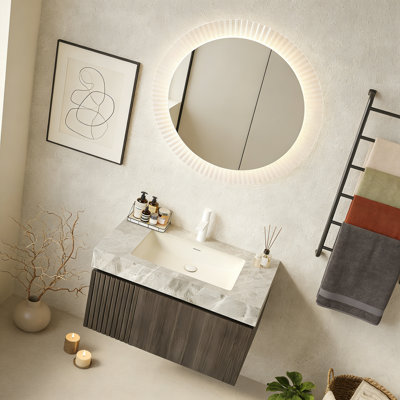 Ensemble de meuble-lavabo flottant de style italien MURI, pré-assemblé