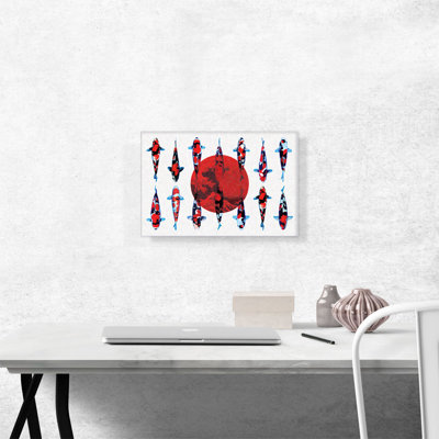 «Red Orange Red Koi Carp Fish» - impression sur toile tendue
