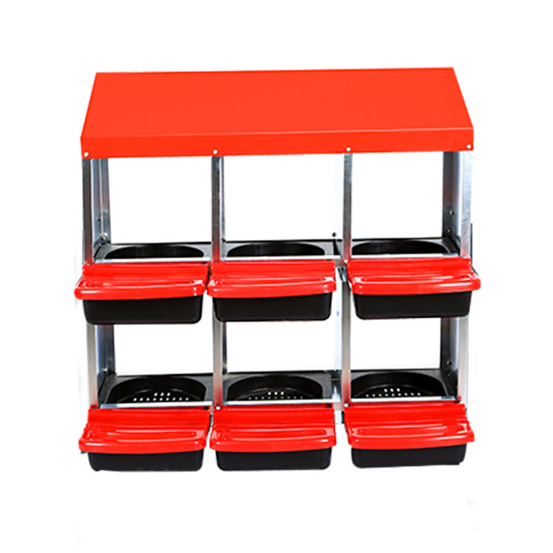 Boîte de nidification pour poulets, boîtes de nid de poule à 6 trous et 2 couches, boîtes de ponte pour œufs roulants, boîtes de perchoir escamotables nettoyables