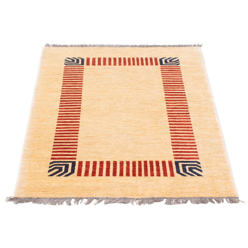 Tapis unique en laine noué à la main 4 pi 3 po x 5 pi 7 po nouvel âge Abery