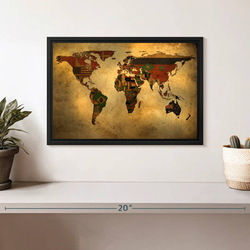 Aliaz Flags Of The World Map, 9" H x 13" W