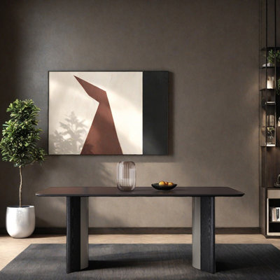 Rectangular simple all-solid wood dining table