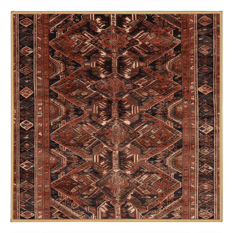 Tapis brun lavable à la machine, Carré 3 pi