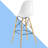 Pyramid ABS Plastic Barstool with Wood Base-1900502971