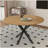 Extendable Round Dining Table for 2-6 Person, 43 to 58 Inch Oak Finish Expandable Table with Carbon Steel Base, Modern Space Saving Dining Room Furniture-72828260-72828262