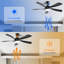 Ventilateur de plafond moderne de 52 pouces avec 3 moteurs à courant continu réversible à télécommande et 5 pales en ABS à intensité variable