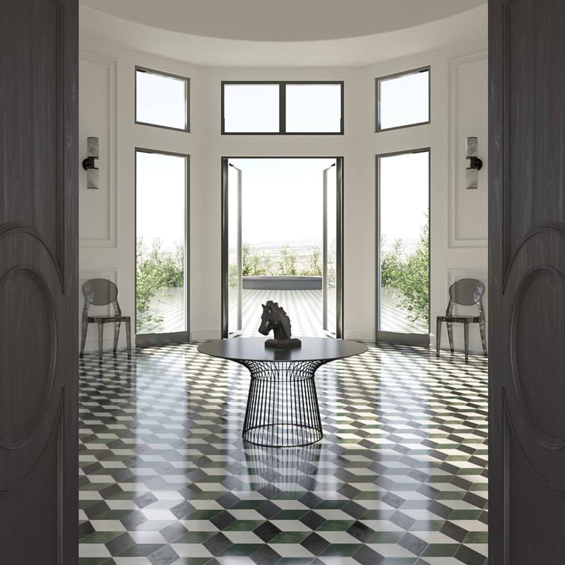 Havasar 8x9 Hexagon Polished Marble Mosaic Tile