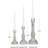 Set of 3 12.05 " Glass Candlestick