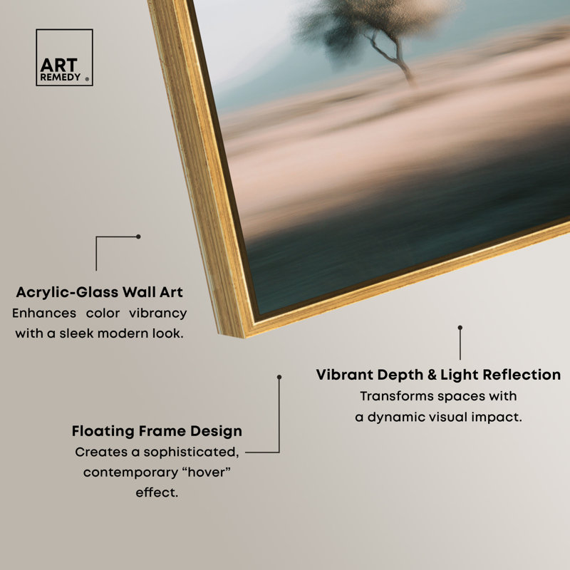 «Desert Motion I», reproduction d'art acrylique sur toile par Art Remedy, cadre doré, 10 x 15, 16"H x 11"W, Gold Frame