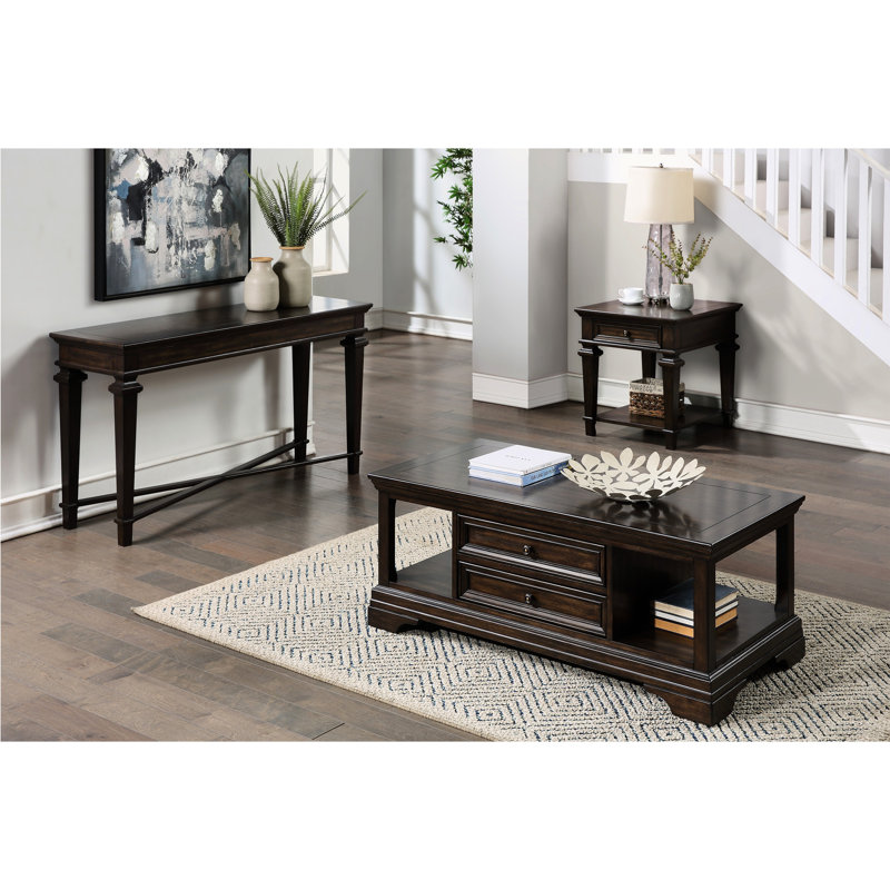 Bureau de salon rectangulaire Anly - Ajout de table traditionnelle en bois