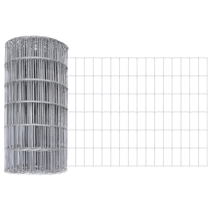 Galvanised Steel Border Fencing, Silver, 40 x 1000 x 0.2 cm