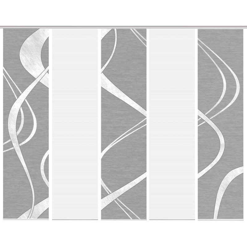 Paulk Semi Sheer Curtain Panel Pair, Grey/White
