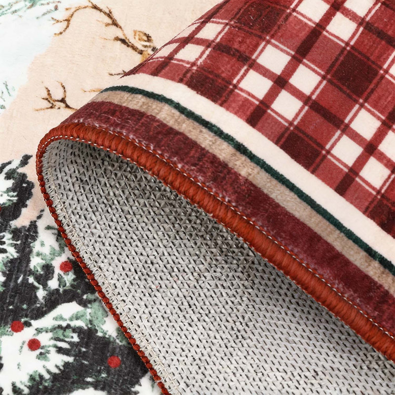 Tapis de couloir antidérapant Christmas Reindeer, Rouge, 2 x 6 pi
