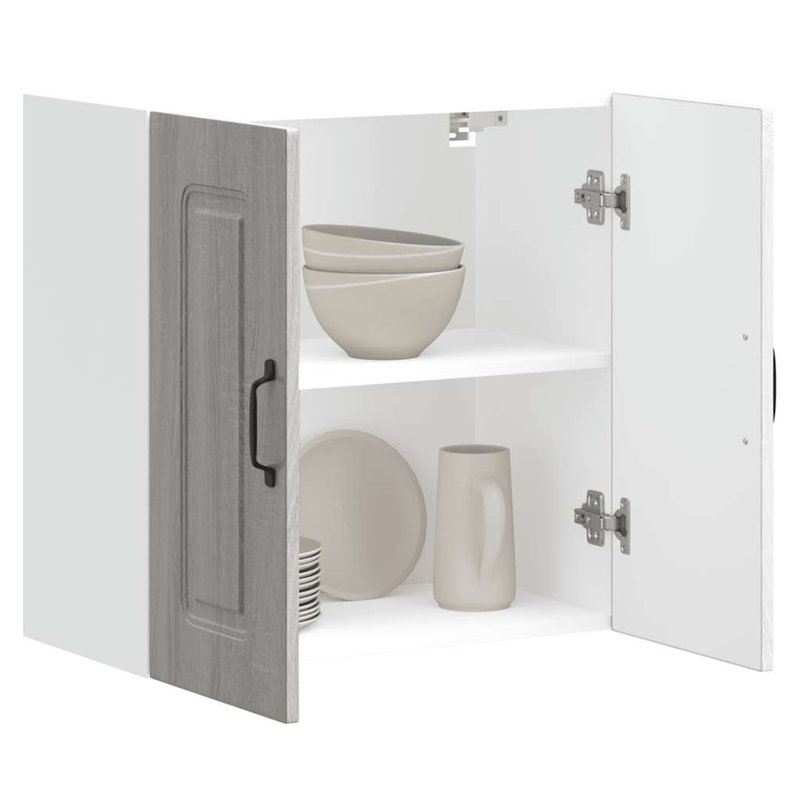 Kitchen Wall Cabinet Kalmar Engineered Wood, 60cm H x 60cm W x 31cm D, Grey Sonoma