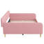 Grand lit de jour rembourré rose avec 4 pieds de soutien - robuste pour chambre d'amis / salon-235542144