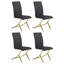 Ensemble de chaises noires et laiton (ensemble de 2)