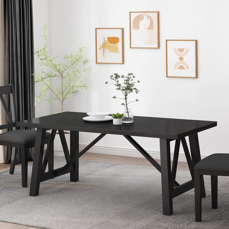 Table de salle à manger Jahirah, Noir