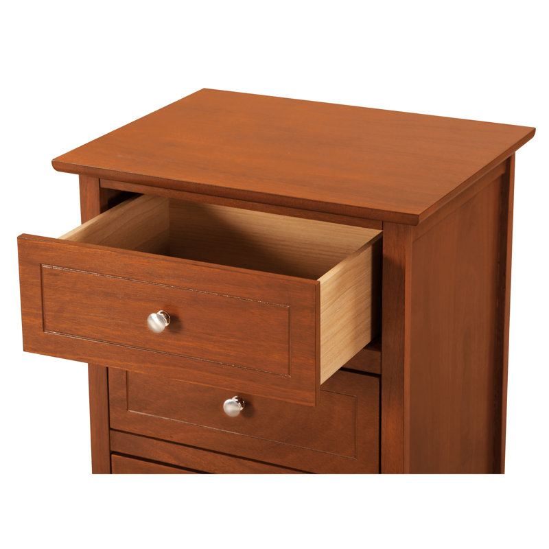 Table de chevet transitionnelle polyvalente à trois tiroirs, Chêne