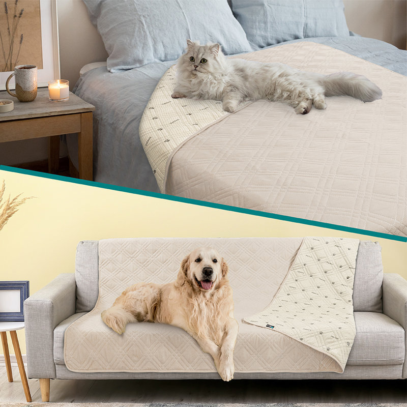 Beige X-Large Waterproof Reversible Pet Blanket Couch Cover