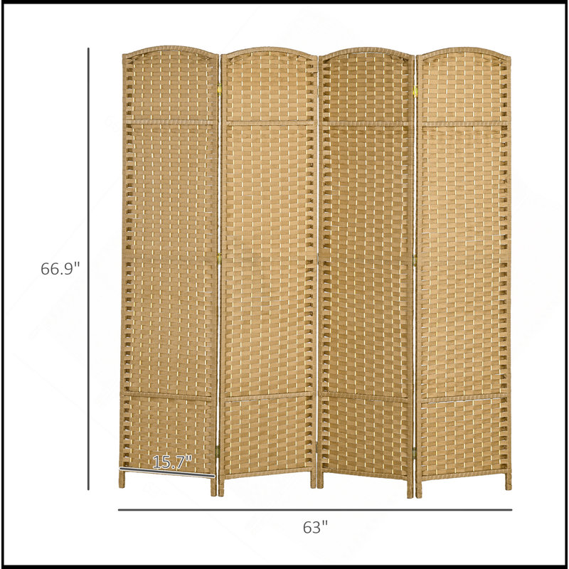 Paravent, écran d'intimité pliable à 4 panneaux, cloison autoportante de 5,6 pi de hauteur pour bureau à domicile, chambre à coucher