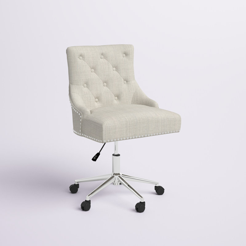 Chaise de bureau Carson Carrington Lagefors, Mélange de polyester beige