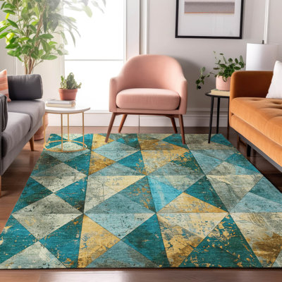 Tapis géométrique Premium lavable à la machine Meidell AMF1721