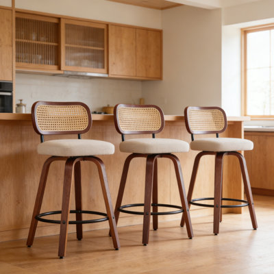 Chaises de bar pivotantes Cicero Mid Century