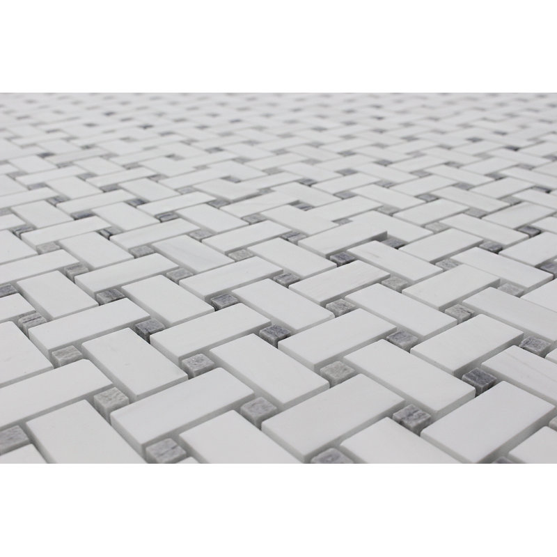 1" x 2" Marble Basket Weave Mosaic Wall & Floor Tile