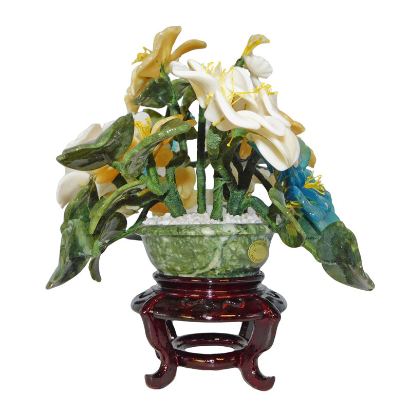  Oriental Stone Carved Flower Bouquet