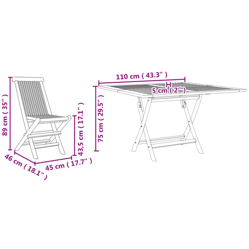 Teak Patio Dining Set with