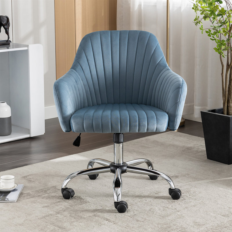 Chaise pivotante, chaise d'appoint, chaise de lecture, chaise de baril, chaise de salon, chaise de bureau, Velours bleu clair