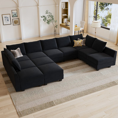 Kandle Velvet Upholstered Chaise Sectional