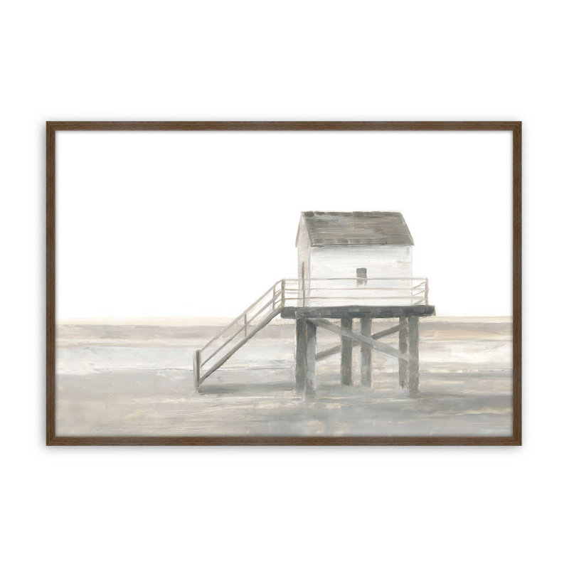 «Weathered Beach Outpost II» par Ethan Harper, reproduction d'art, Brun, H 24 po x l 32 po