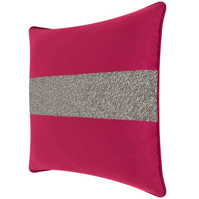 Coussin lumineux avec rayures strass - velours