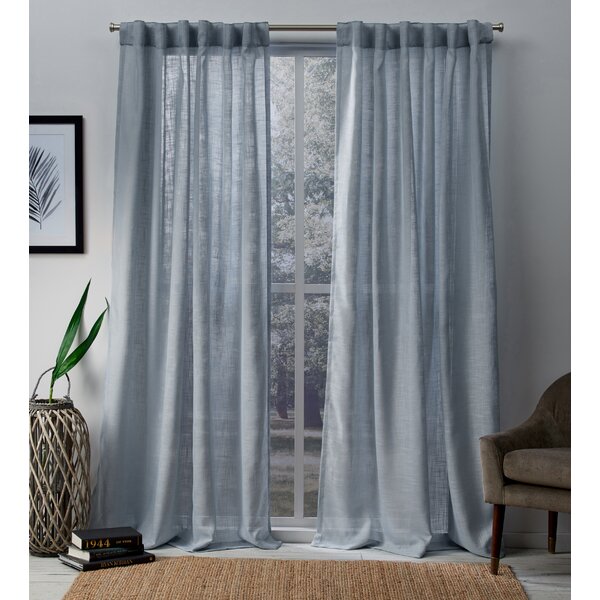 Alcott Hill® Leon Semi-Sheer Curtain Panel Pair & Reviews | Wayfair