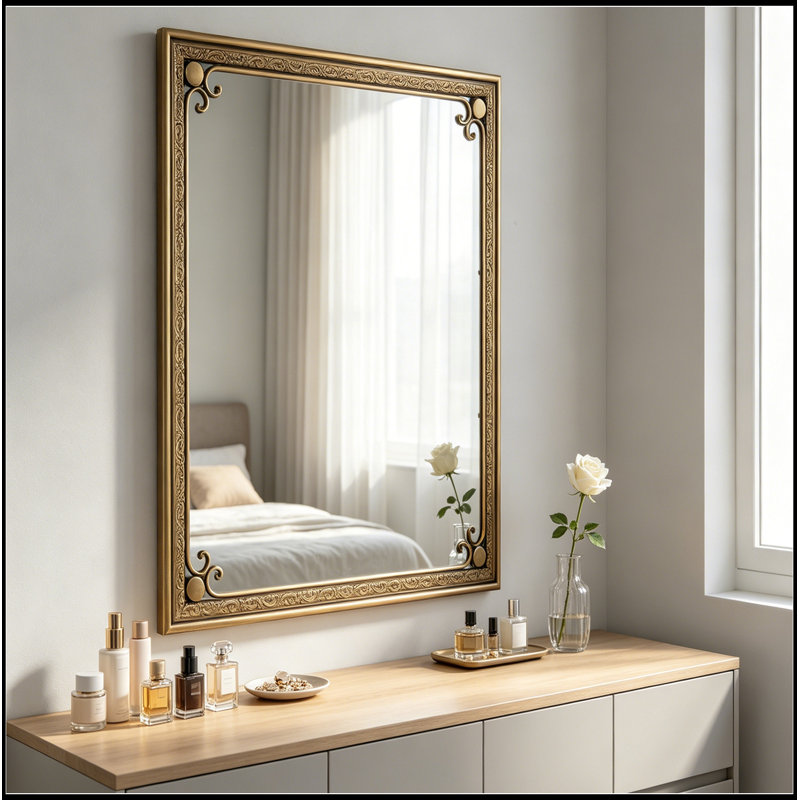Miroir rectangulaire avec cadre en métal