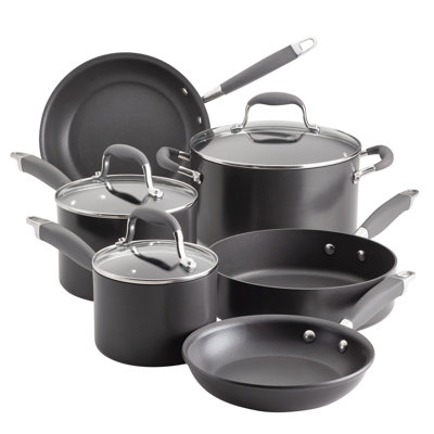 Anolon Advanced Home Hard Anodized Nonstick Cookware Pots and Pans Set, 9 Piece